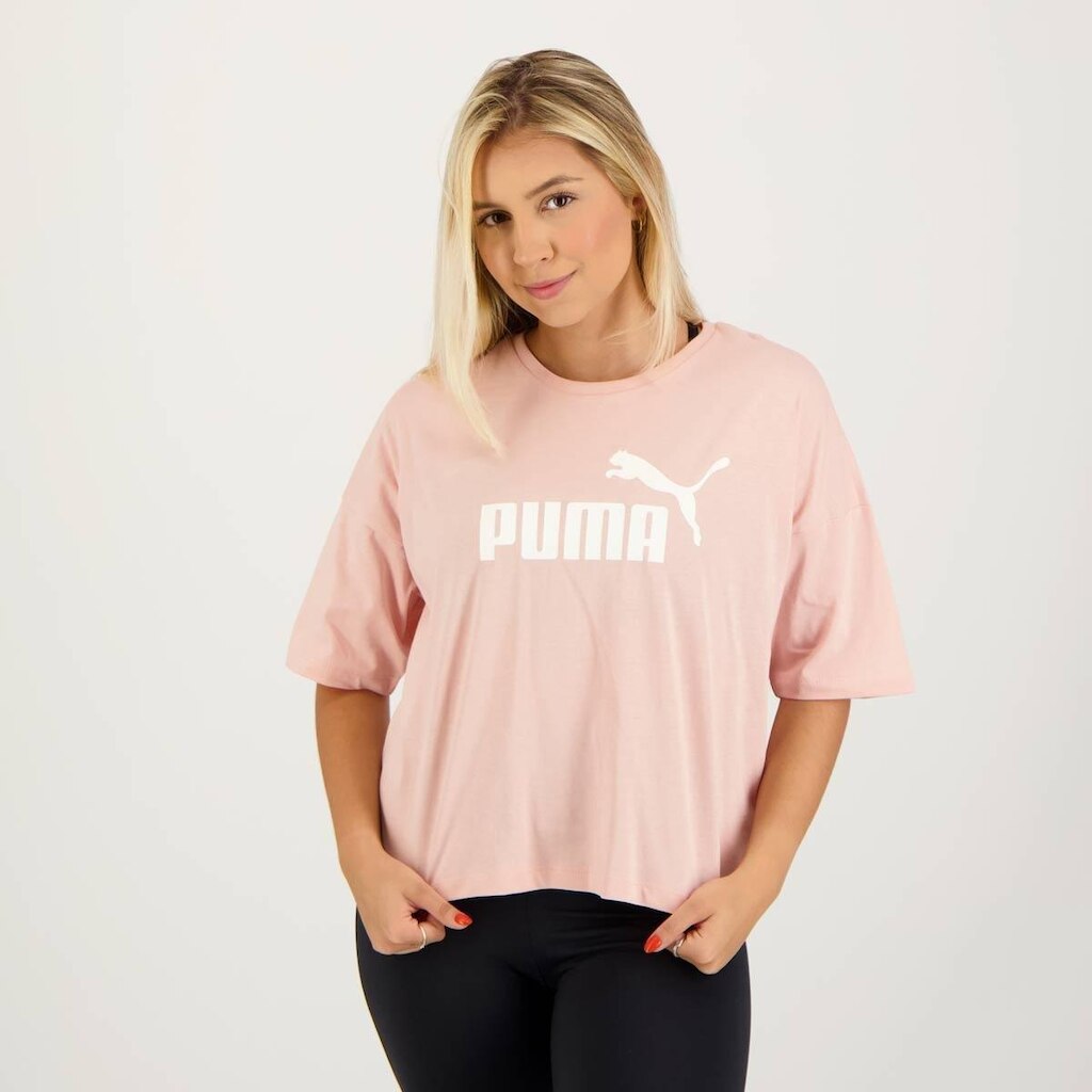 Cropped Puma ESS Logo I Feminino Rosa