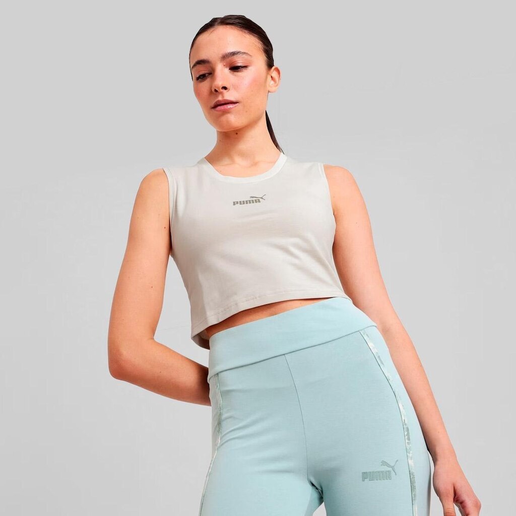 Cropped Puma ESS Slim Tank Feminino Off White