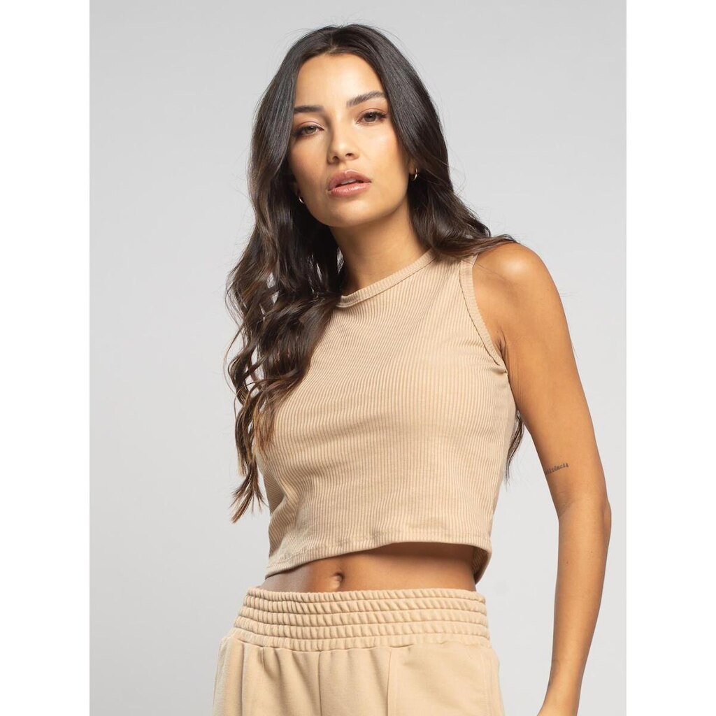 Cropped Regata Canelado Moda Casual Feminina