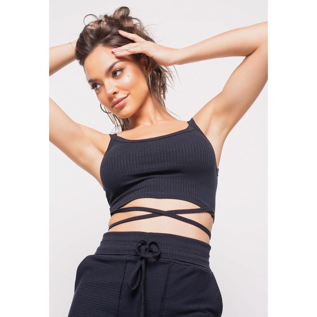 Cropped Salvatore Regata Com Tiras Malha Canelada