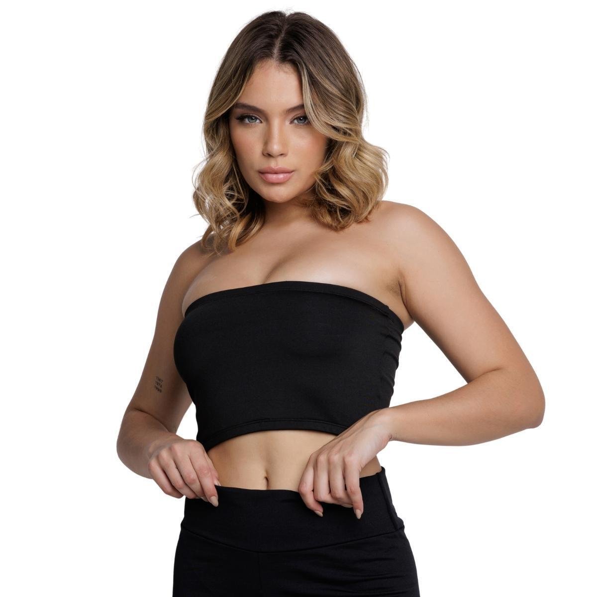 Cropped Top Tube Faixa Suplex Verão Blogueira Vekyo Básico Confortavel Casual Menor preço em Cropped Top Tube Faixa Suplex Verão Blogueira Vekyo Básico Confortavel Casual