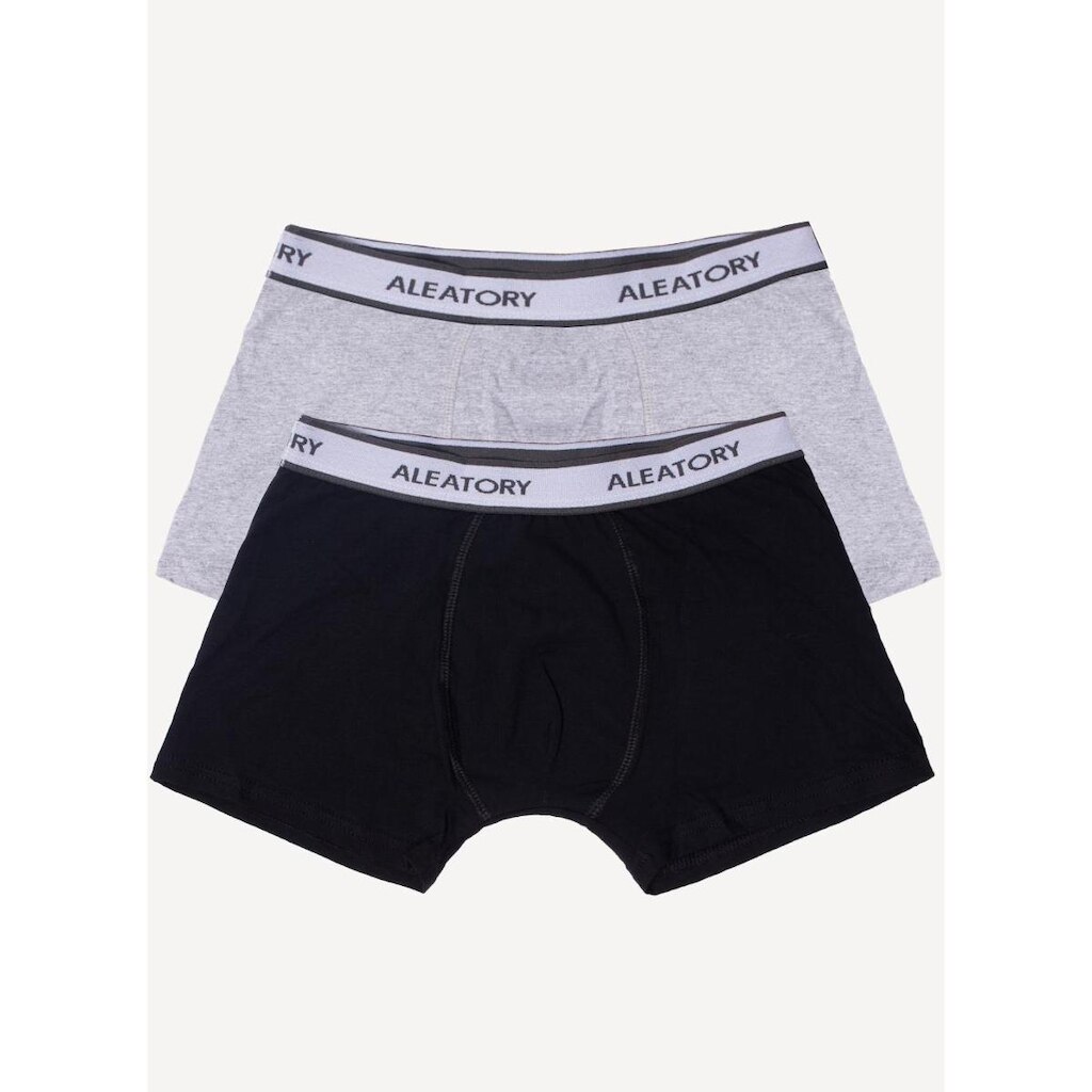Cueca Aleatory Boxer Soft Kit com 2 Cinza/Preto