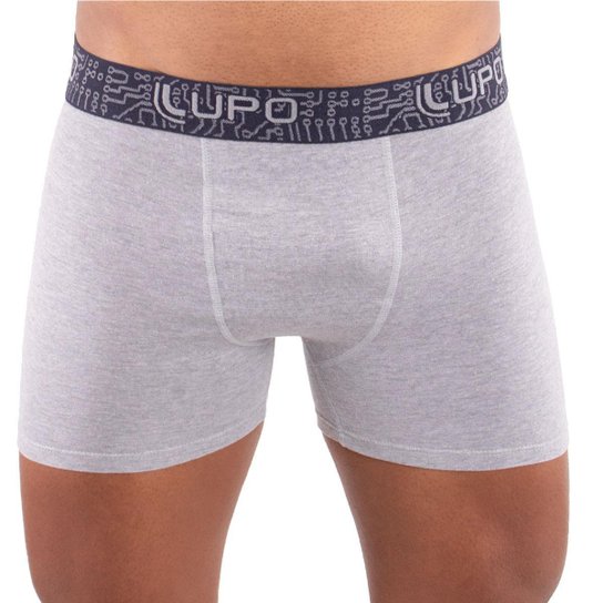 Cueca algodão boxer masculina adulto Lupo . - Mescla Menor preço em Cueca algodão boxer masculina adulto Lupo . - Mescla