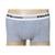 Cueca Boxer Algodão Curta Lisa BY Polo Classica - Cinza+Branco