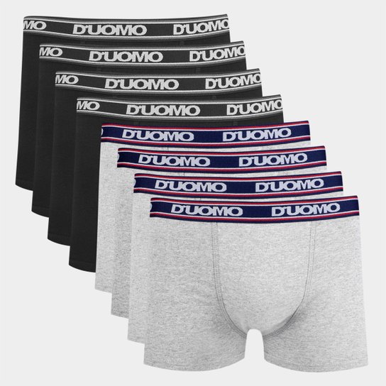 Cueca Boxer Duomo Cotton Kit Com 8 Peças Individual - Preto+Cinza é ruim? Cueca Boxer Duomo Cotton Kit Com 8 Peças Individual - Preto+Cinza é boa?