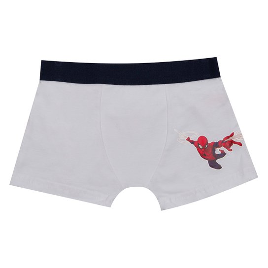 Cueca Boxer Infantil Evanilda Marvel Homem-Aranha - Branco Menor preço em Cueca Boxer Infantil Evanilda Marvel Homem-Aranha - Branco