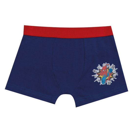 Cueca Boxer Infantil Evanilda Marvel Homem-Aranha - Azul Escuro Menor preço em Cueca Boxer Infantil Evanilda Marvel Homem-Aranha - Azul Escuro