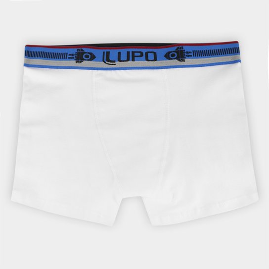 Cueca Boxer Lupo Lisa Logo - Branco Menor preço em Cueca Boxer Lupo Lisa Logo - Branco