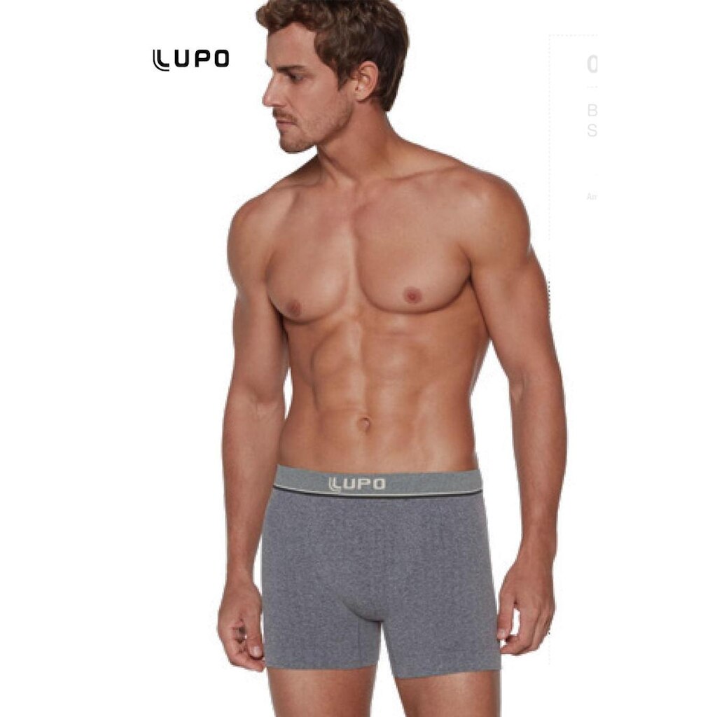 Cueca Boxer Lupo Sem Costura Seamless Cinza Tam. M