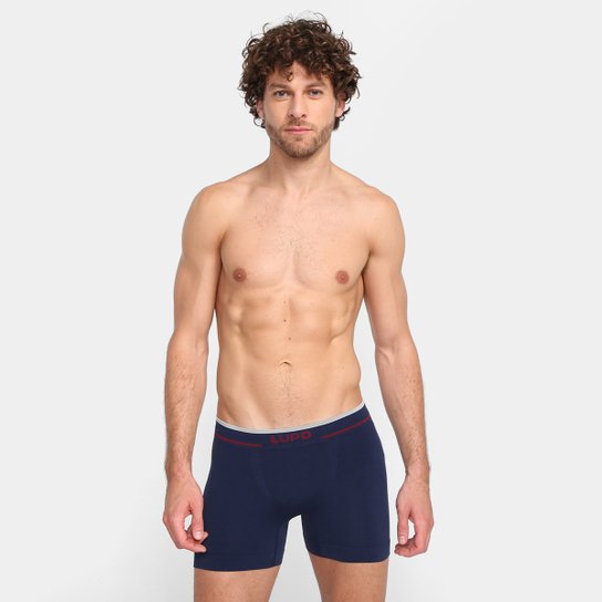 Cueca Boxer Lupo Sem Costura - Marinho Menor preço em Cueca Boxer Lupo Sem Costura - Marinho