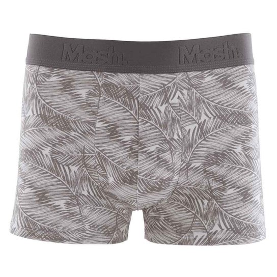 Cueca Boxer Mash Masculina Estampada Folhagem Algodão Elástico - Branco Menor preço em Cueca Boxer Mash Masculina Estampada Folhagem Algodão Elástico - Branco