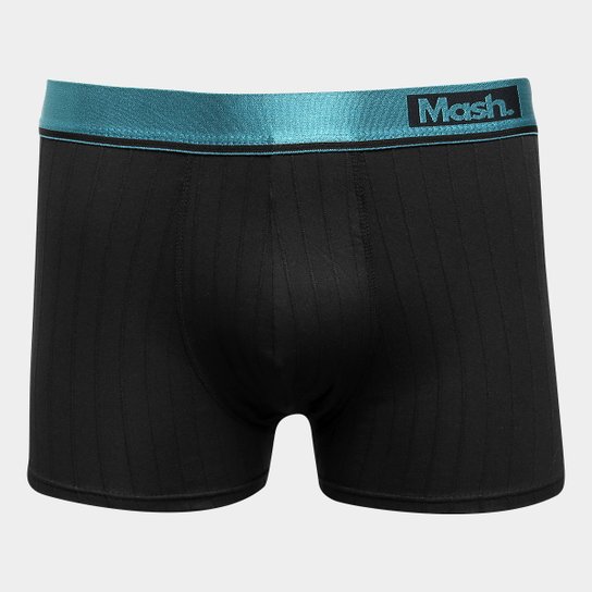 Cueca Boxer Mash Trabalhada Listras - Preto+verde