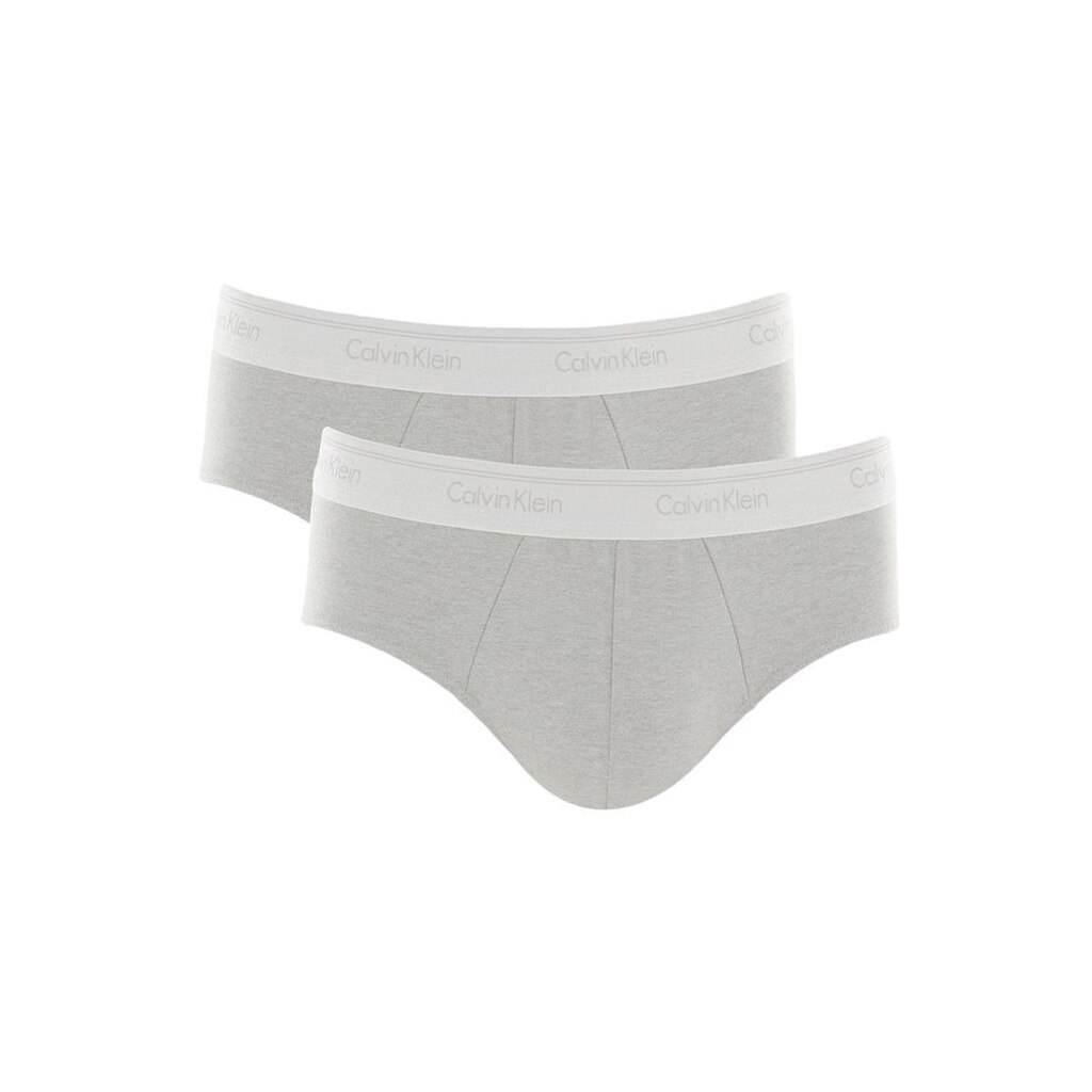 Cueca Calvin Klein Brief Cotton Stretch Classic Cinza Pack 2UN