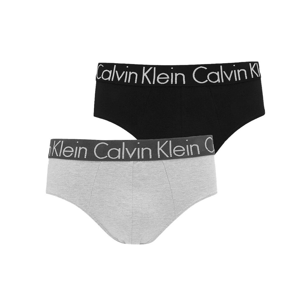 Cueca Calvin Klein Brief Cotton Stretch Preta e Cinza Pack 2UN