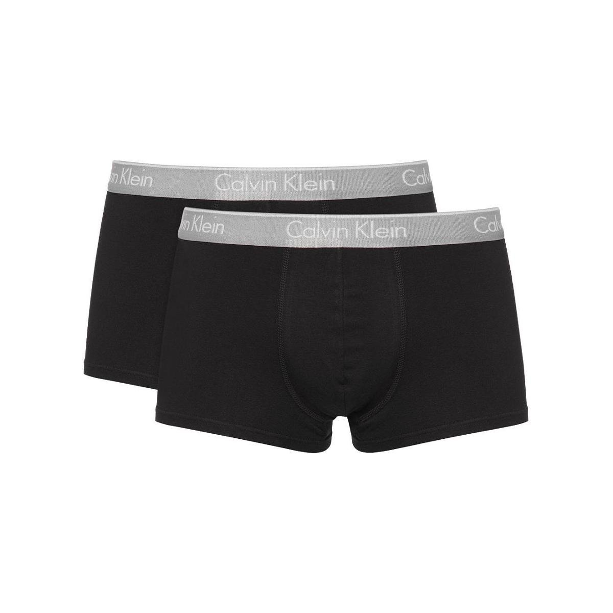 Cueca Calvin Klein Low Rise Trunk Print Preta Pack 2UN