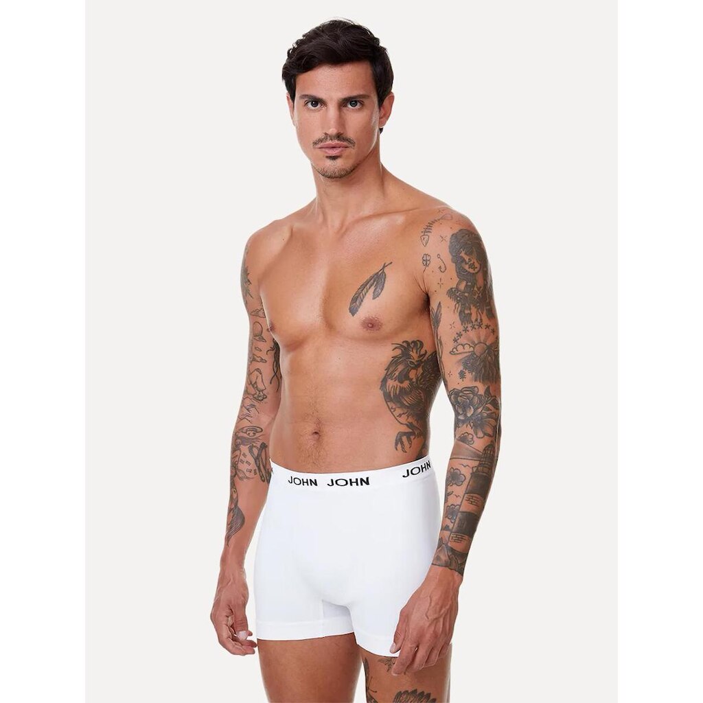 Cueca John John Boxer Poliamida Branca Pack 3UN