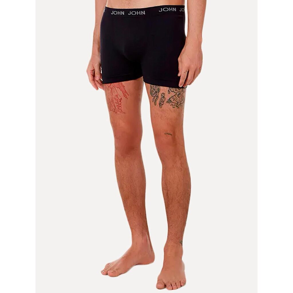 Cueca John John Boxer Poliamida Preta Pack 3UN