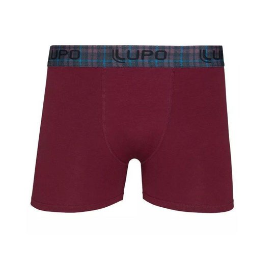 Cueca Lupo Boxer Algodão com Elastano - Vinho Menor preço em Cueca Lupo Boxer Algodão com Elastano - Vinho
