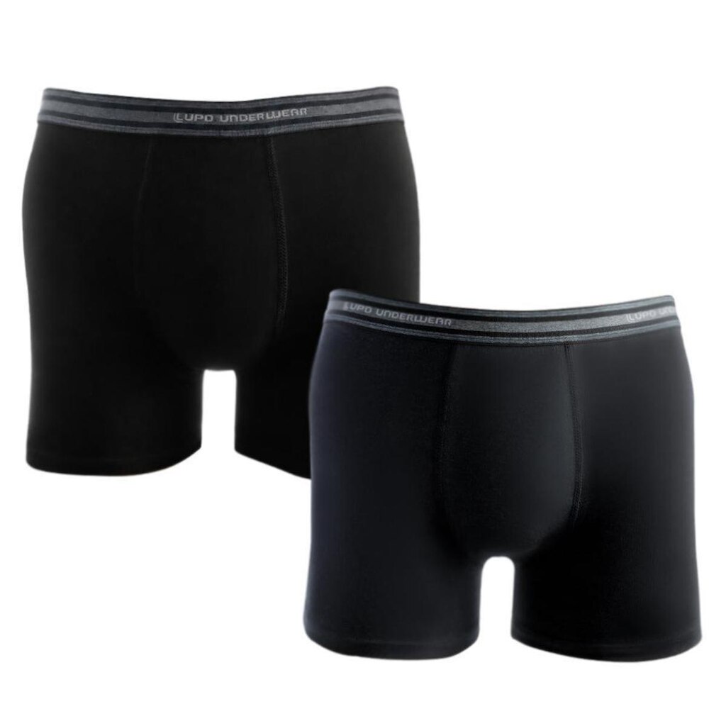 Cueca Lupo Boxer Kit c/ 2 00523 Preto-Chumbo