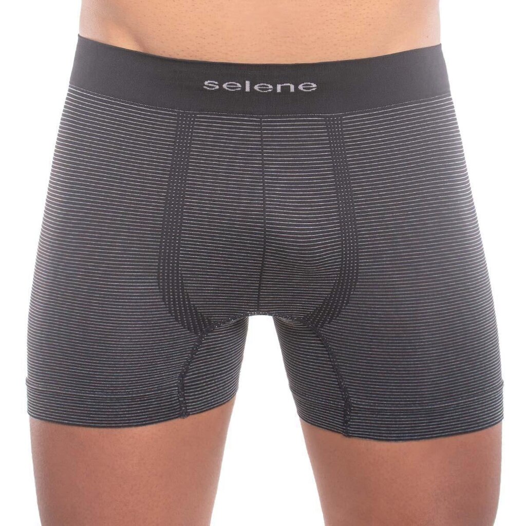 Cueca Selene Boxer Listrada Sem Costura Masculina