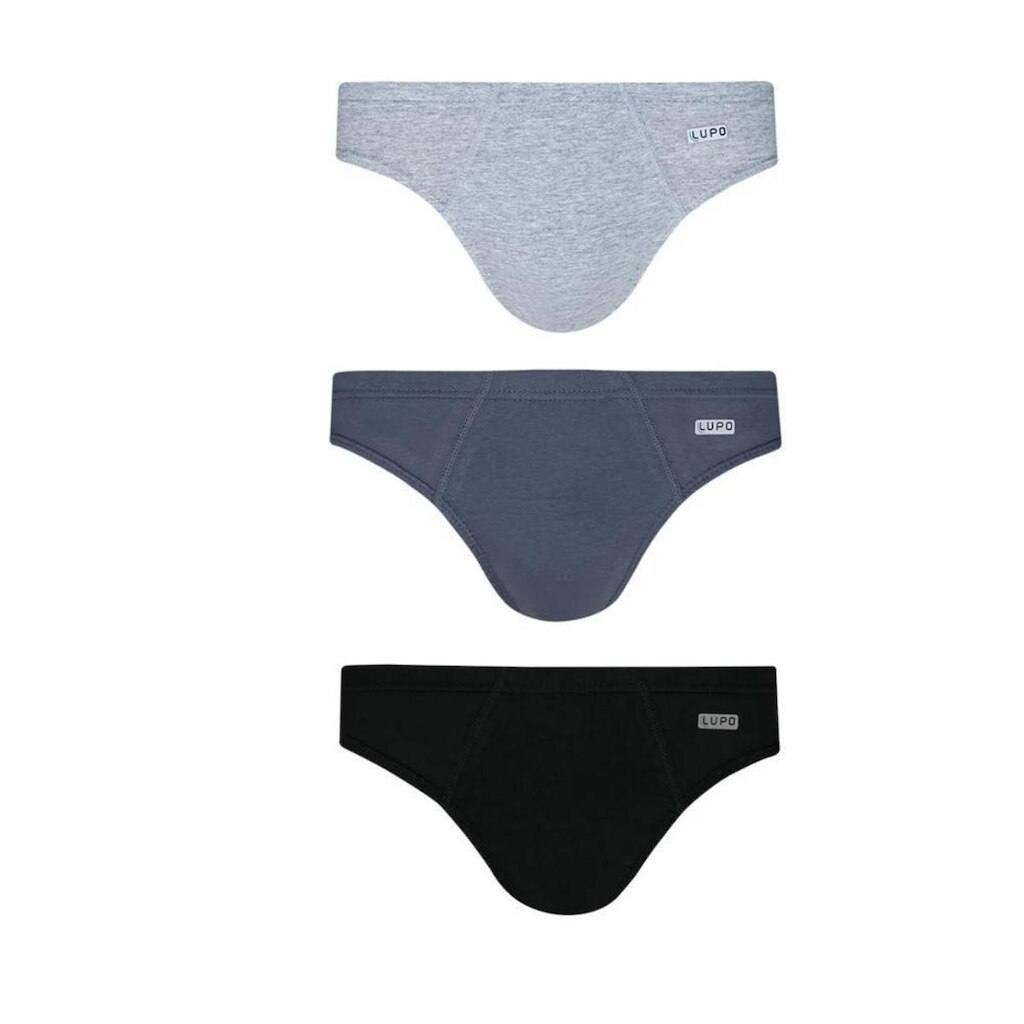 CUECA SLIP LUPO KIT 3 REF:0515 MASCULINO