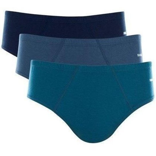 Cueca Slip Mash Ref. 010.20 - Kit Com 3 - Azul Menor preço em Cueca Slip Mash Ref. 010.20 - Kit Com 3 - Azul