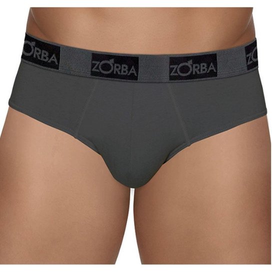 Cueca Slip Plus Zorba 0716 Masculina - Chumbo Menor preço em Cueca Slip Plus Zorba 0716 Masculina - Chumbo