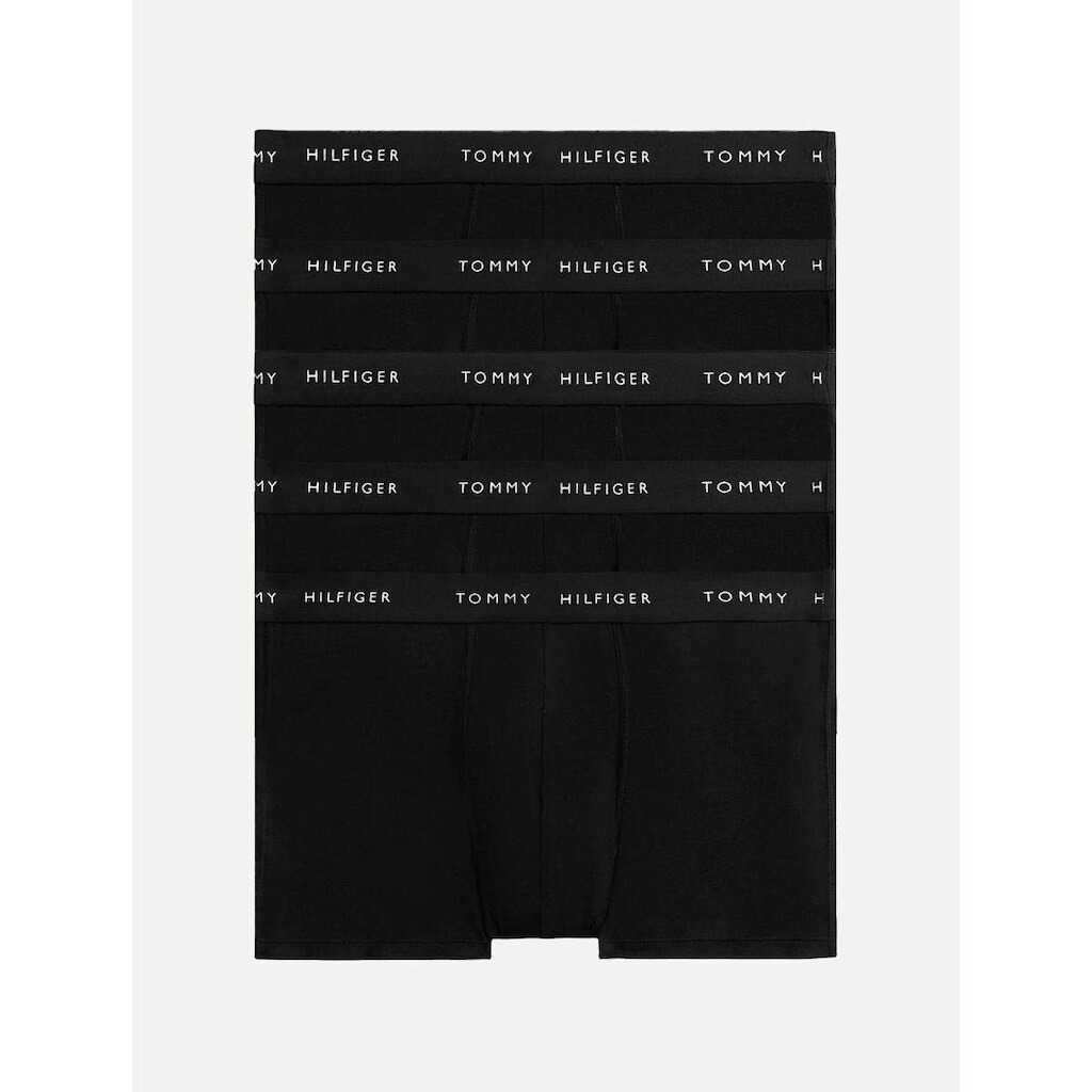 Cueca Tommy Hilfiger Cotton Boxer Trunk Preta Pack 5UN