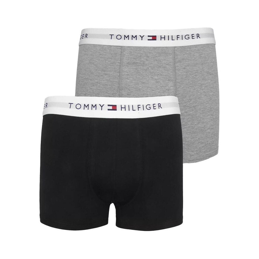 Cueca Tommy Hilfiger Cotton Stretch Boxer Trunk Preta/Cinza Pack 2UN