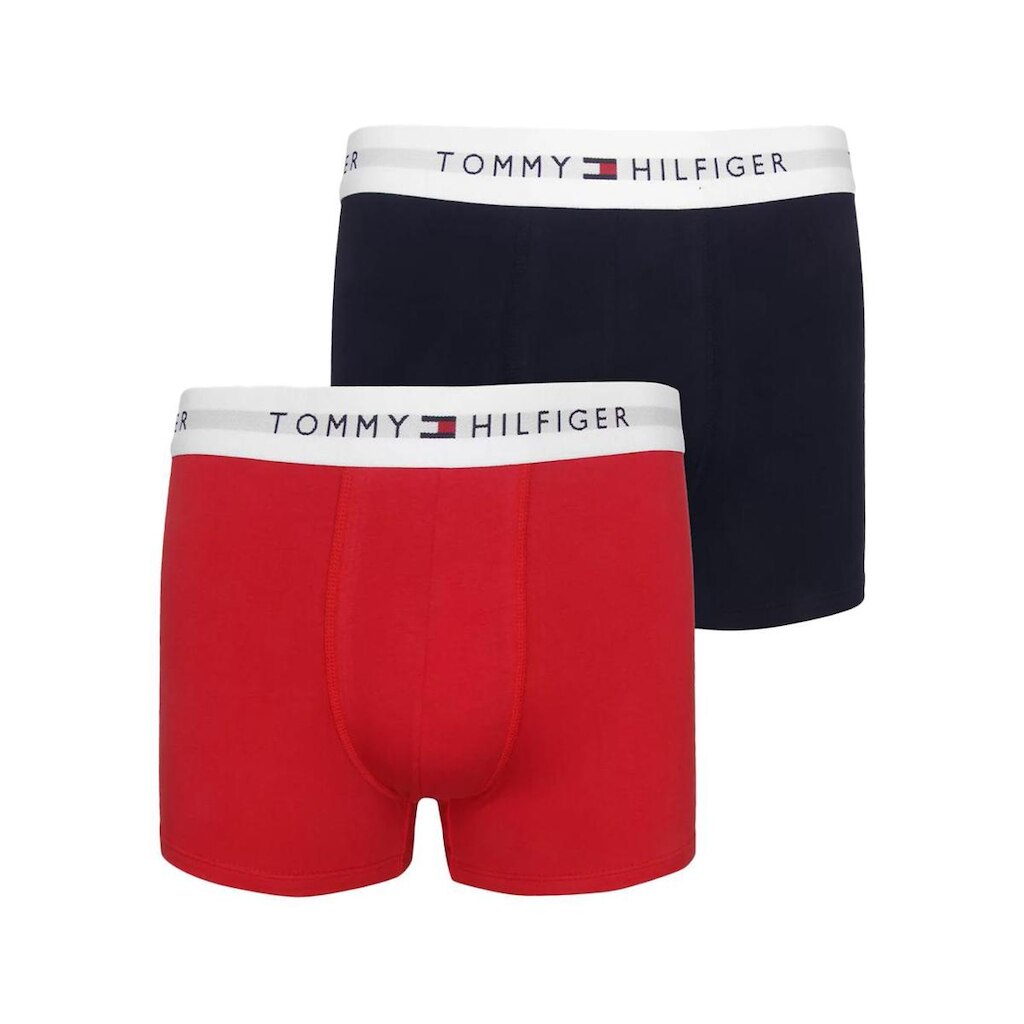 Cueca Tommy Hilfiger Cotton Stretch Boxer Trunk Vermelha/Marinho Pack 2UN