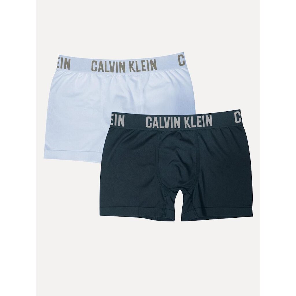 Cuecas Calvin Klein Trunk Seamless Grey Logo Azul Claro e Marinho Pack 2UN
