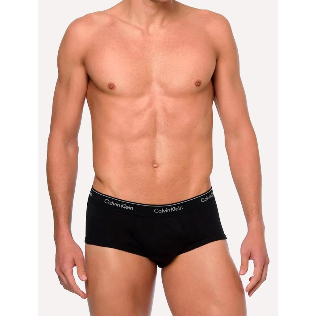 Cuecas Calvin Klein Underwear Brief Cotton Rib Preta Pack 3UN