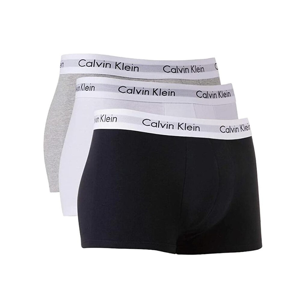 Cuecas Calvin Klein Underwear Plus Trunk Stretch Branca/ Preta/ Mescla Pack 3UN