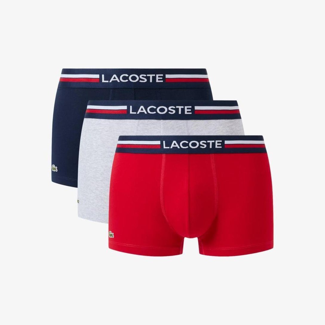 Cuecas Lacoste Trunk Stretch 3-Pack - Azul Escuro