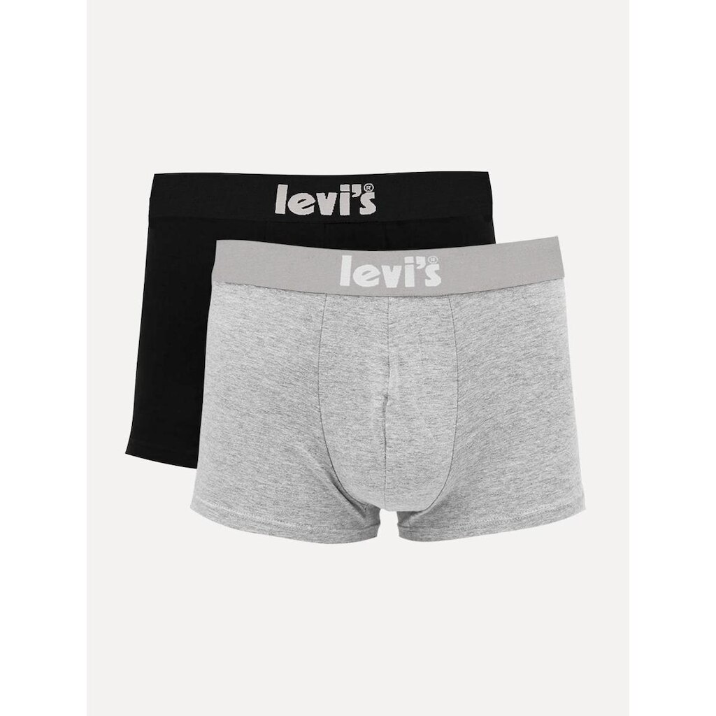 Cuecas Levis Boxer Brief Poster Cinza Mescla e Preta Pack 2UN
