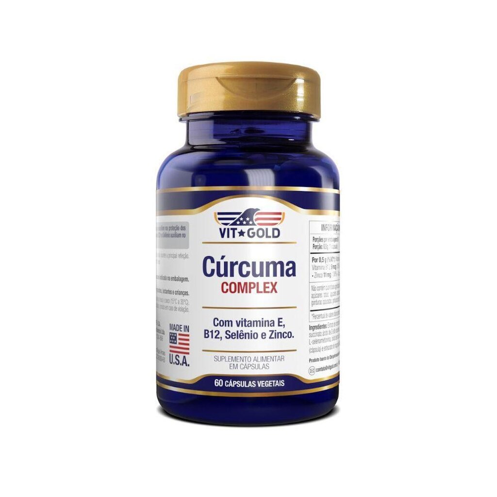 Cúrcuma Complex Vitgold 60 cápsulas vegetais.