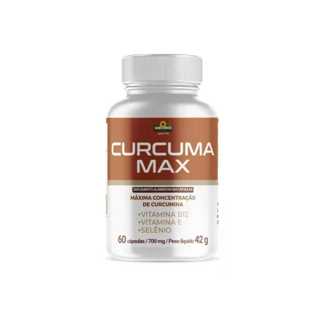 Cúrcuma + Vitamina B12+ Vitamina E e Selênio 700 mg 60 cps Sunflower