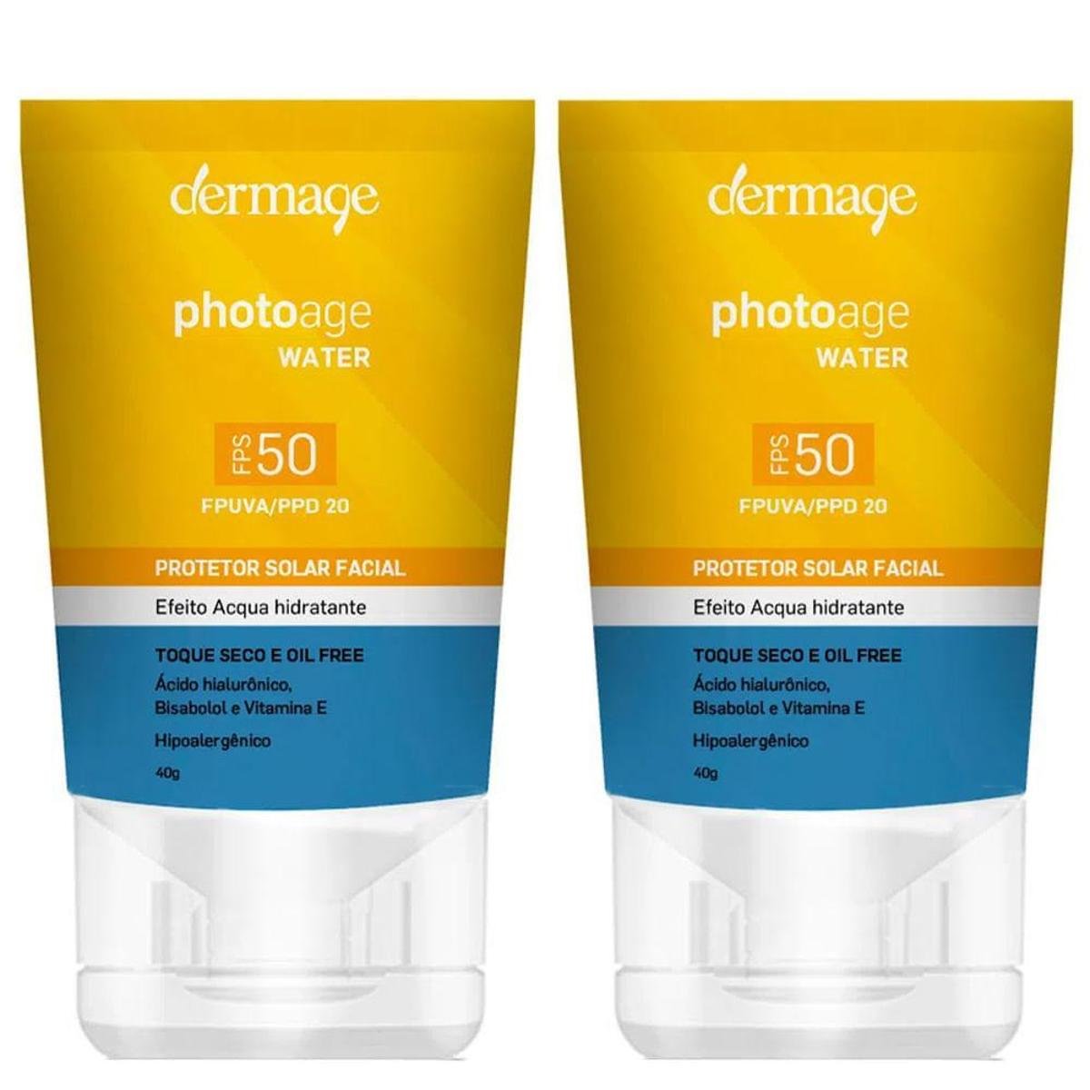 Dermage Photoage Water Kit com 2 Unidades – Protetor Solar Facial FPS50 – 40g Kit Menor preço em Dermage Photoage Water Kit com 2 Unidades – Protetor Solar Facial FPS50 – 40g Kit