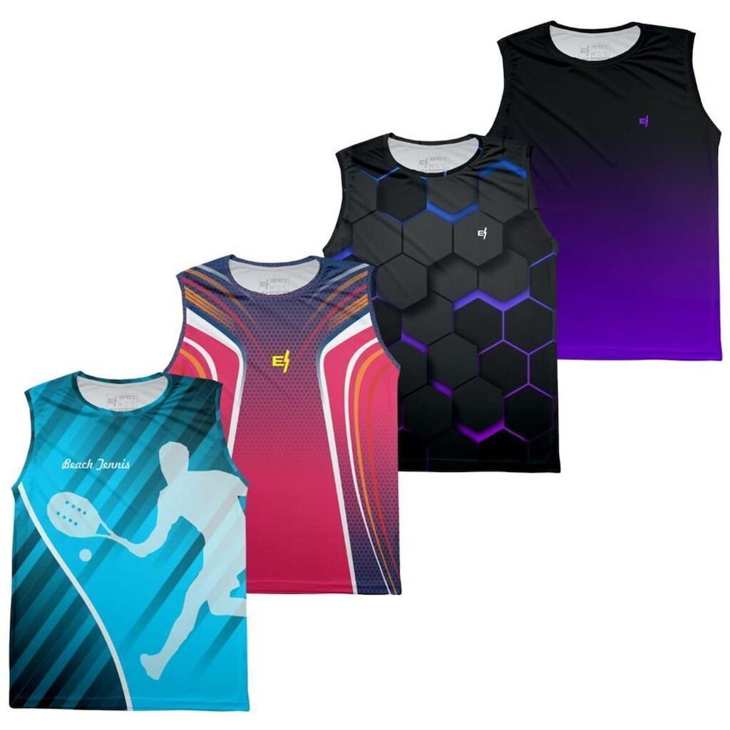 DESATIVADO_Regata Masculina Estampada Esportiva Proteção UV50+ Kit 4