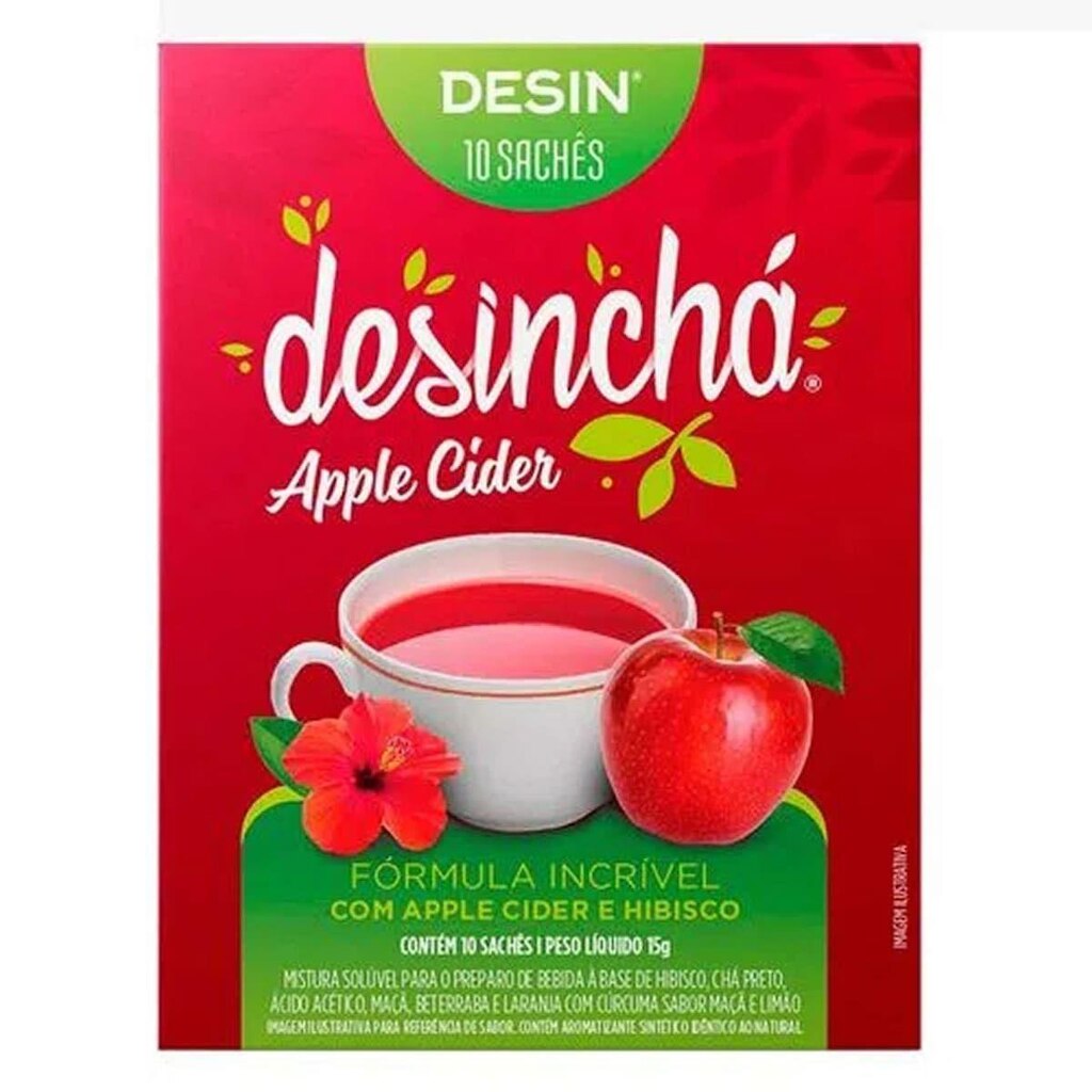 Desin Maçã Cider - 10 Sachês - Desinchá