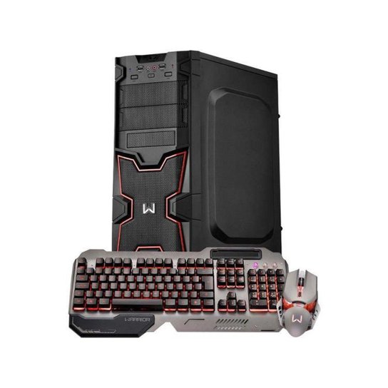 Desktop Gamer Multilaser Warrior Minisink DT201 - AMD Ryzen 3 8GB 1TB Linux - Preto+Vermelho