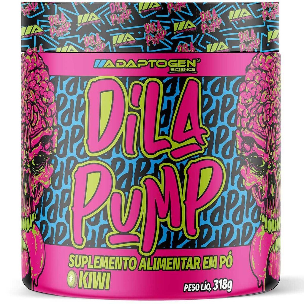 Dila Pump 318g Pré Treino Sem Cafeína Adaptogen Sabor Kiwi