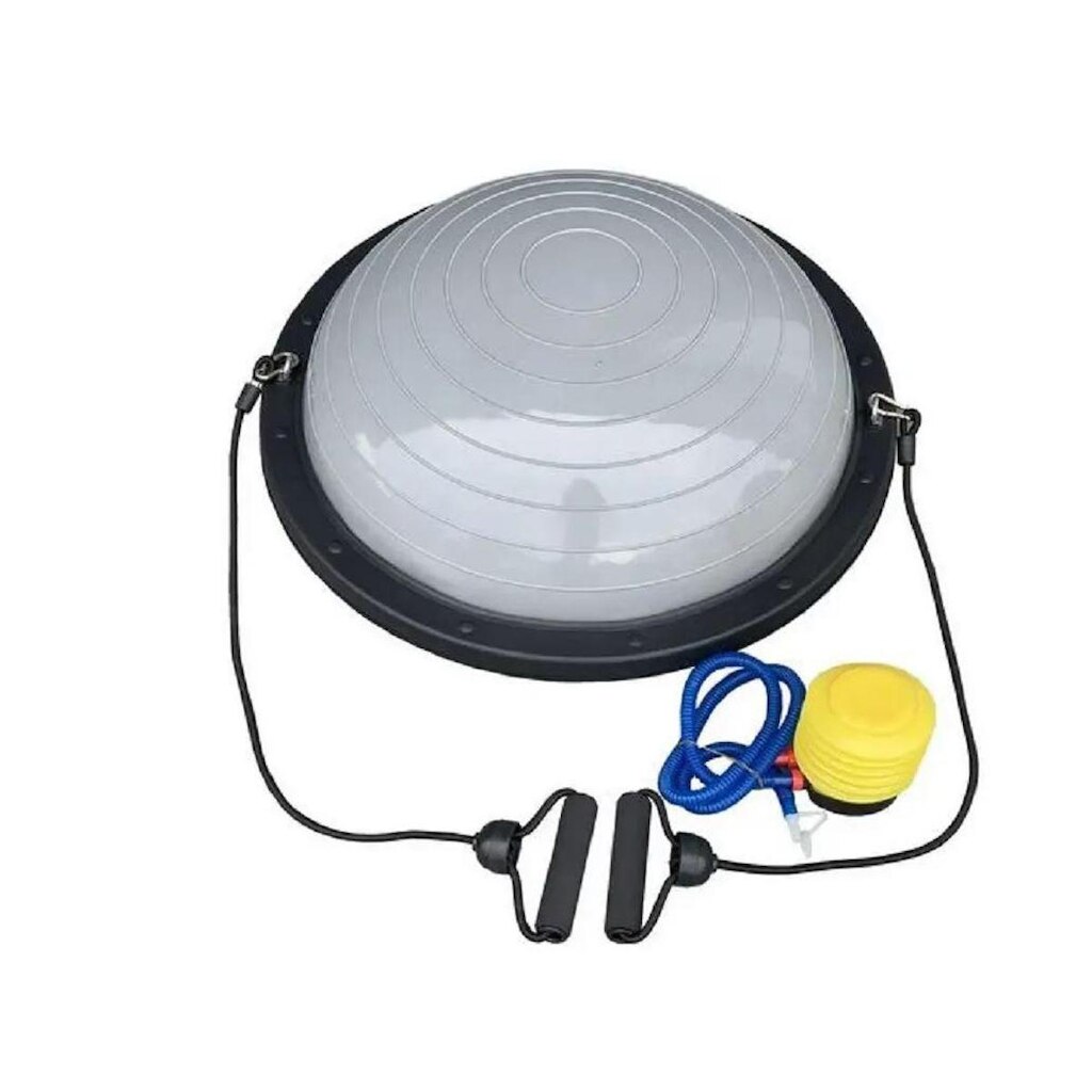Disco De Equilibrio Meia Bola Bosu Inflavel Balance Dome Cinza