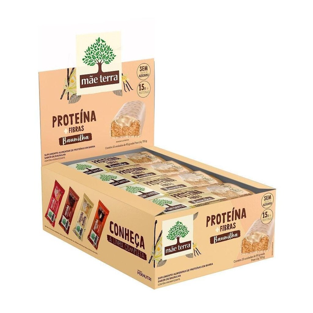Display 12x60g - Barra Vegana Baunilha - Mae Terra