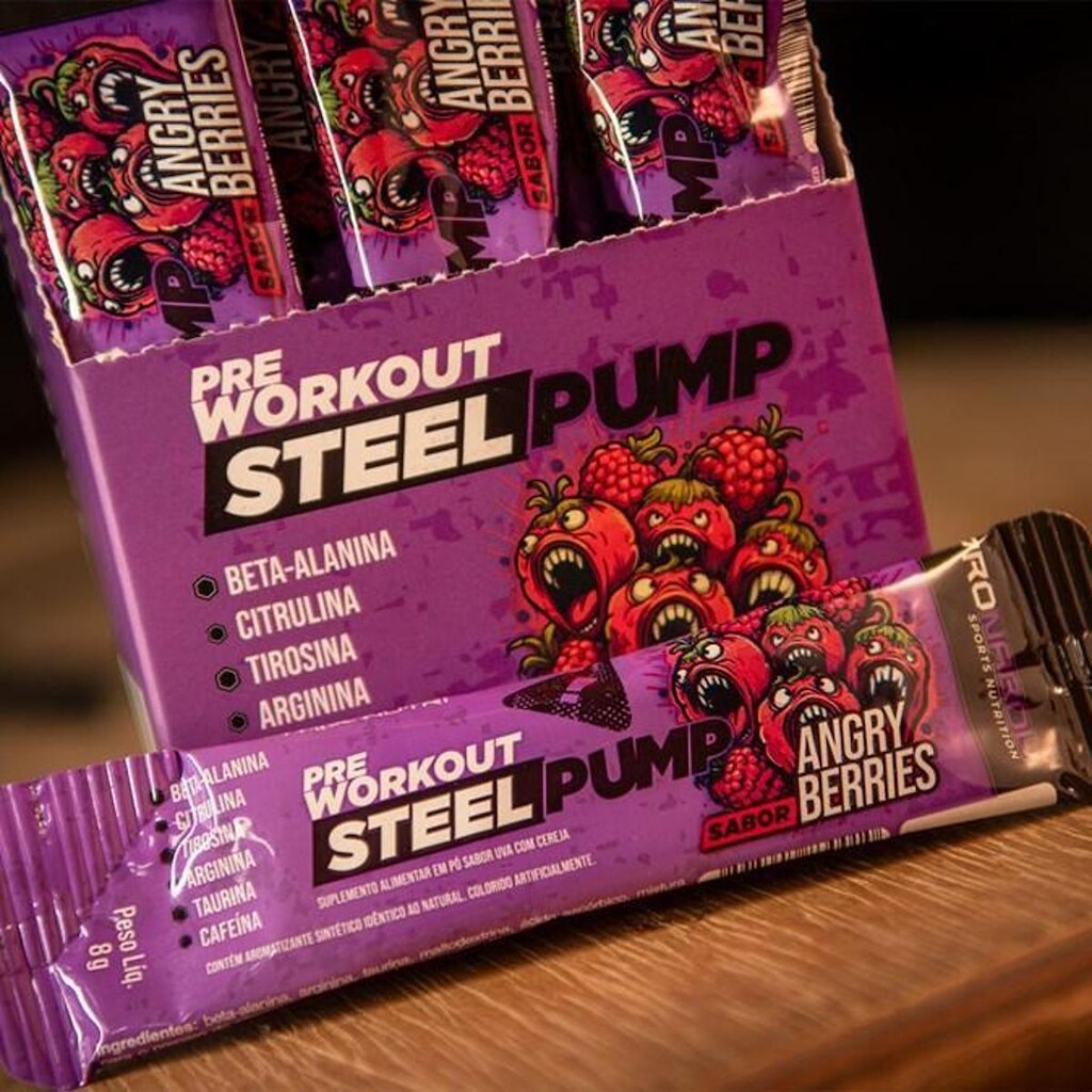 Display 15x8g - Steel Pump Pre-Workout Angry Berries