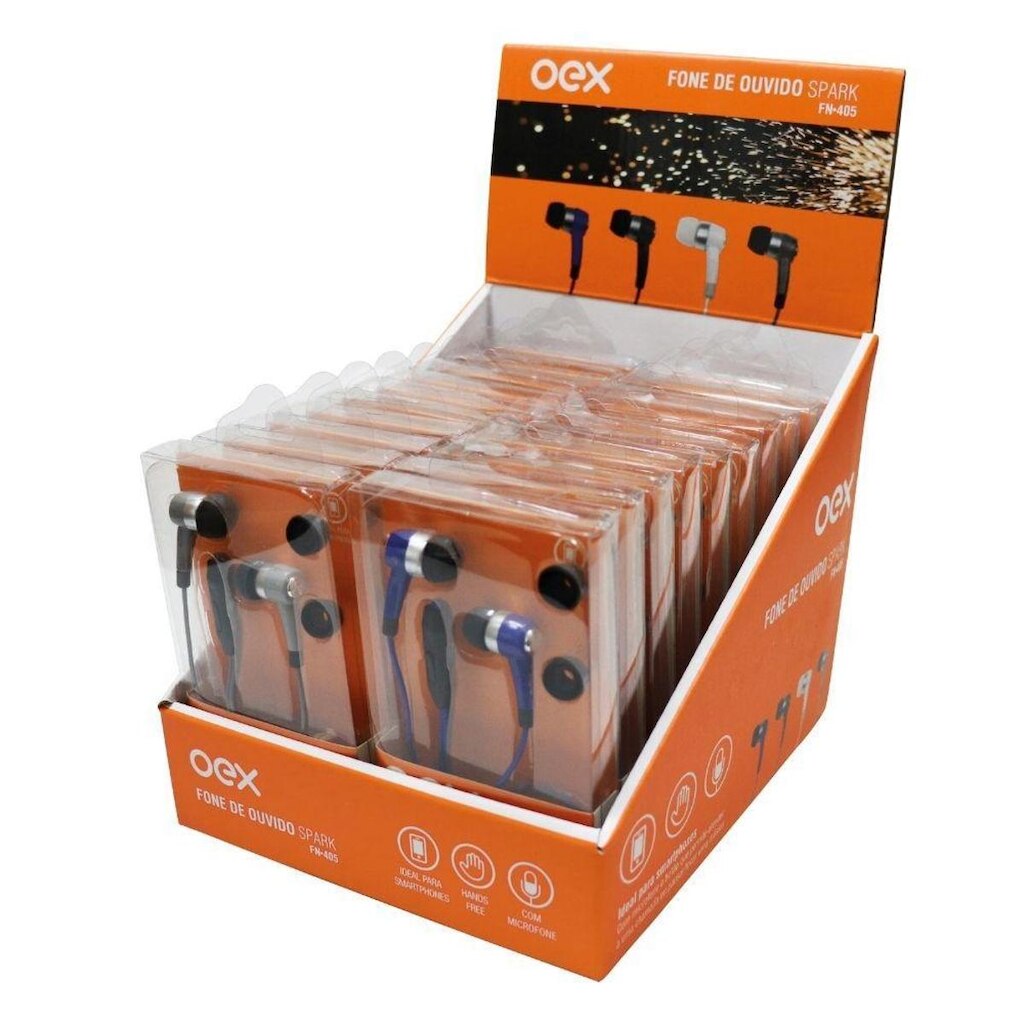 DISPLAY COM 20 FONES DE OUVIDO OEX ENJOY FN205 SPARK