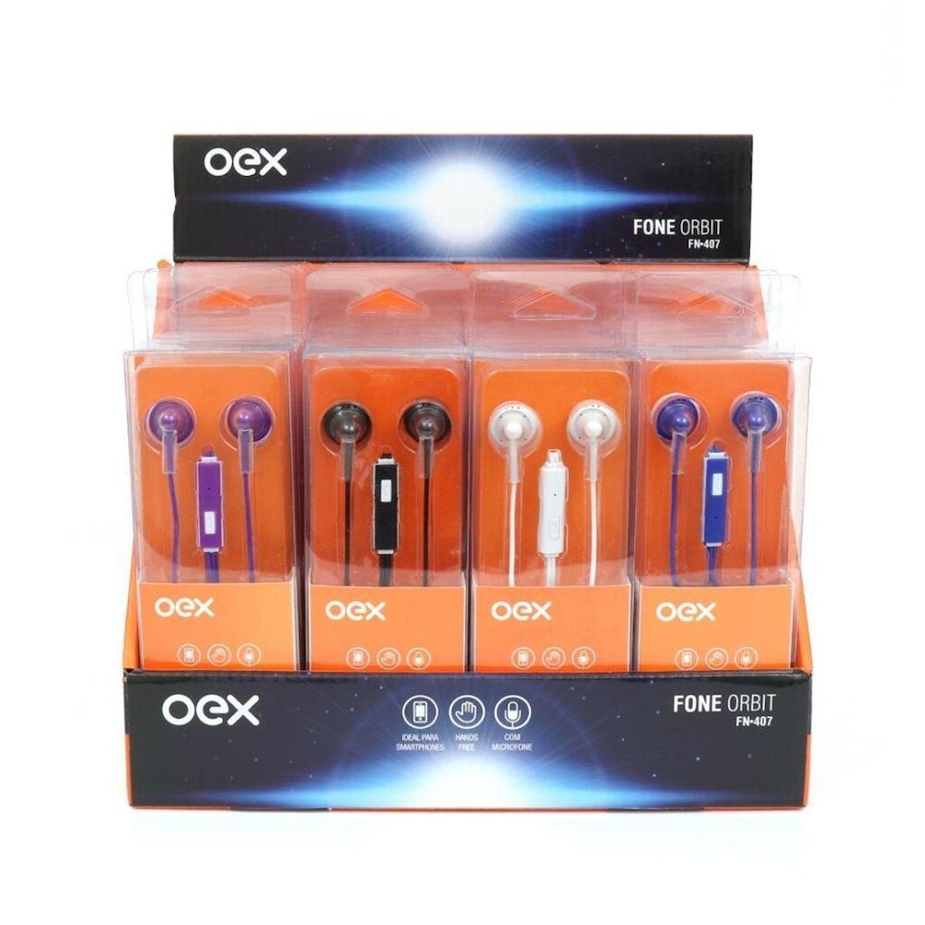 DISPLAY COM 20 FONES DE OUVIDO OEX ENJOY FN407 ORBIT