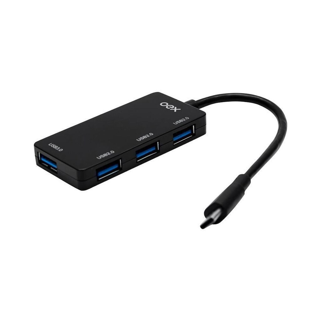 Distribuidor Conexão Hub Usb-c 3.0 4 Portas Oex Hb103 Preto