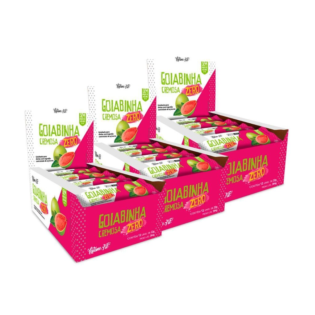 Doce Goiabada Zero Açúcar Goiabinha Cremosa Latam Fit 36 Uni