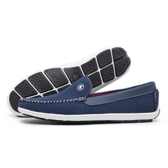 Dock Side Casual Solado Blaqueado Jeans Masculino - Azul Royal